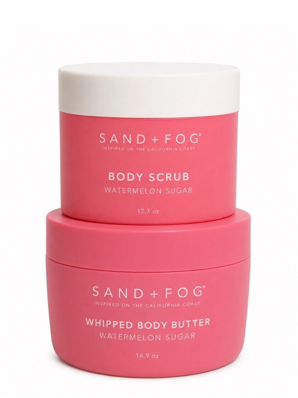 Sand + Fog Watermelon Sugar Pink Body Scrub & Whipped Body Butter Duo
